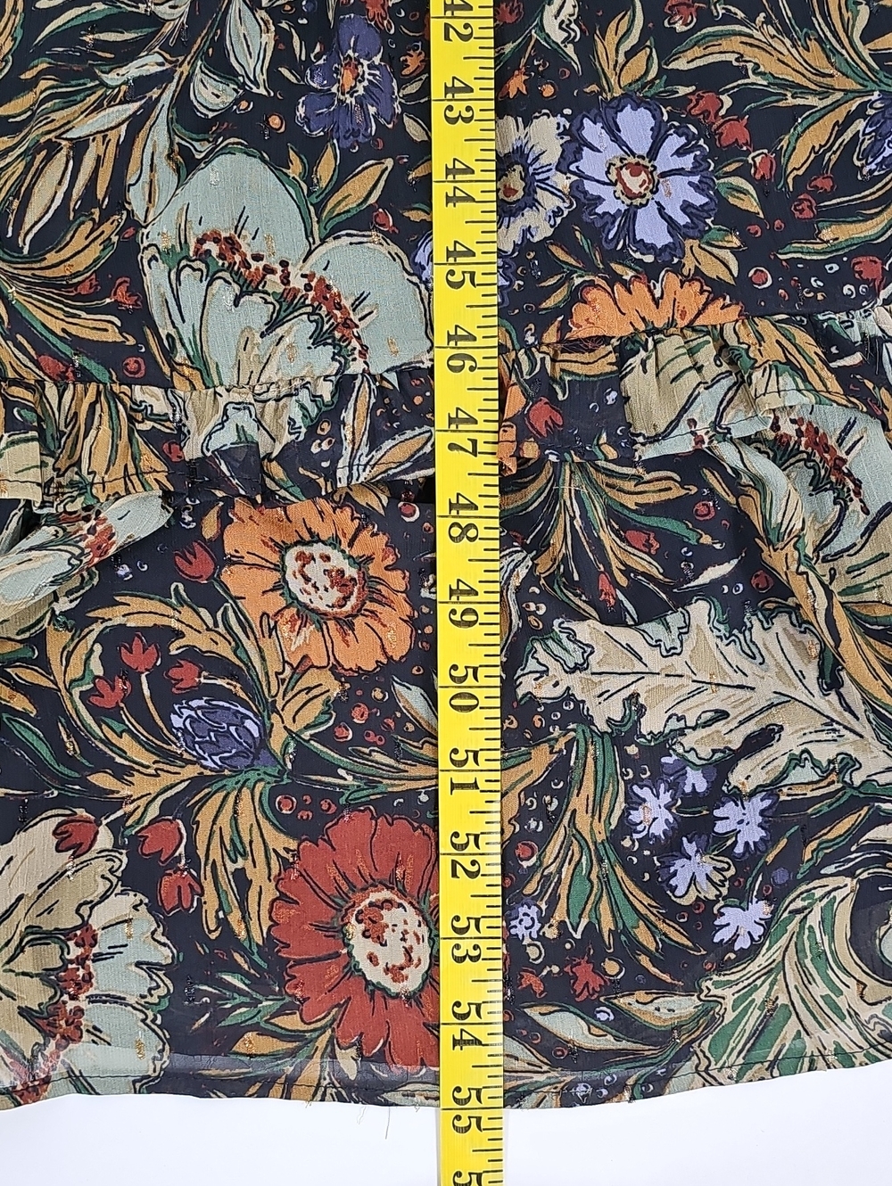 12th Tribe Floral Maxi Dress M Open Back Tiered Boho Garden Wedding Botanical - Picture 16 of 16